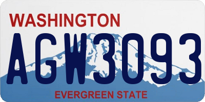 WA license plate AGW3093