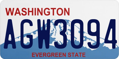 WA license plate AGW3094