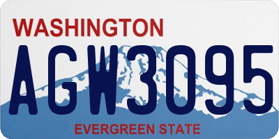 WA license plate AGW3095
