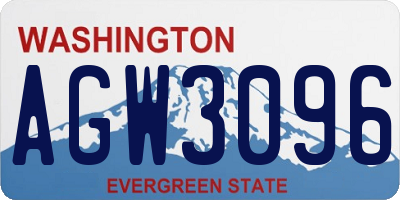 WA license plate AGW3096