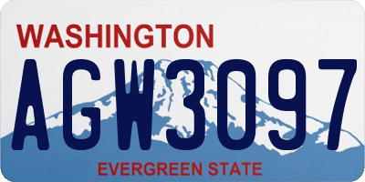 WA license plate AGW3097