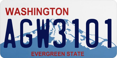 WA license plate AGW3101