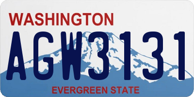 WA license plate AGW3131