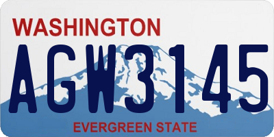 WA license plate AGW3145
