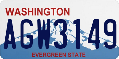 WA license plate AGW3149