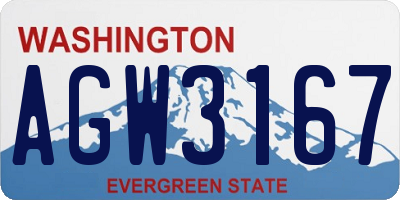 WA license plate AGW3167