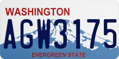 WA license plate AGW3175