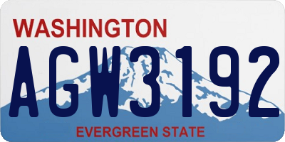 WA license plate AGW3192