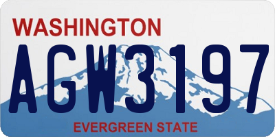 WA license plate AGW3197