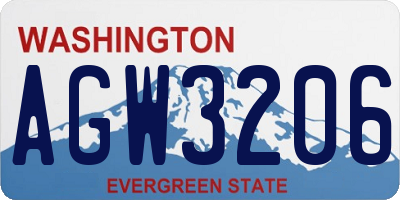 WA license plate AGW3206
