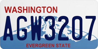 WA license plate AGW3207