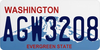 WA license plate AGW3208