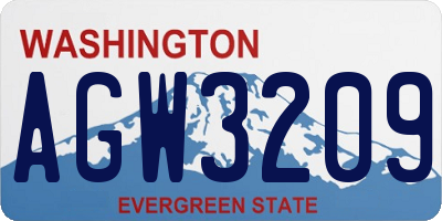 WA license plate AGW3209