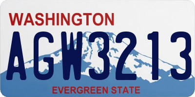 WA license plate AGW3213