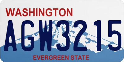 WA license plate AGW3215