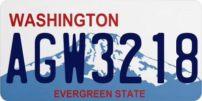 WA license plate AGW3218