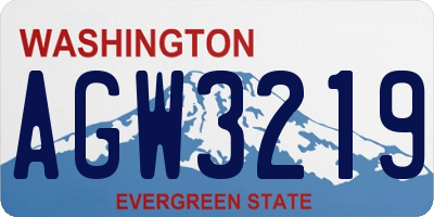 WA license plate AGW3219