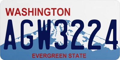WA license plate AGW3224