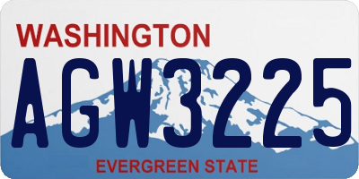 WA license plate AGW3225