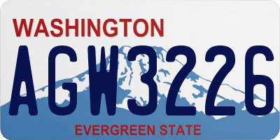 WA license plate AGW3226