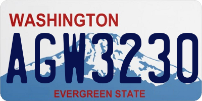 WA license plate AGW3230