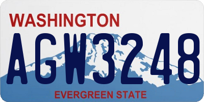 WA license plate AGW3248