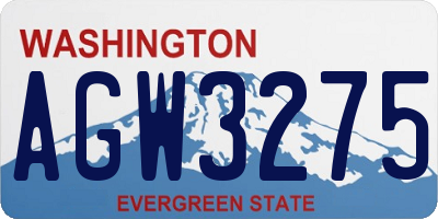 WA license plate AGW3275