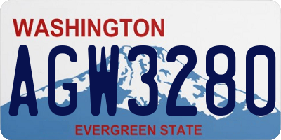 WA license plate AGW3280