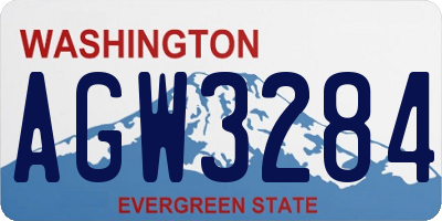 WA license plate AGW3284