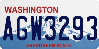 WA license plate AGW3293