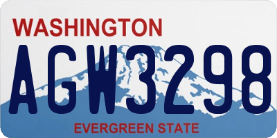 WA license plate AGW3298