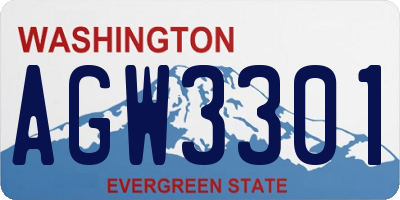 WA license plate AGW3301