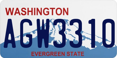 WA license plate AGW3310