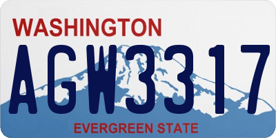 WA license plate AGW3317