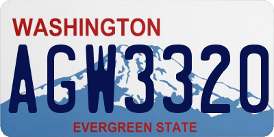 WA license plate AGW3320