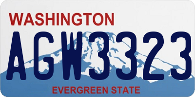 WA license plate AGW3323
