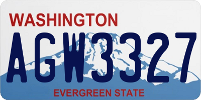WA license plate AGW3327