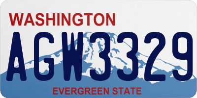 WA license plate AGW3329