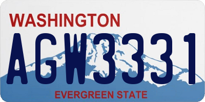 WA license plate AGW3331