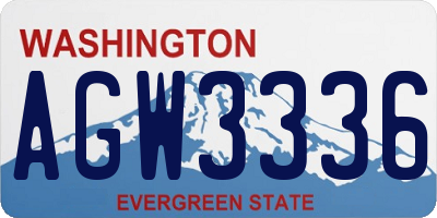WA license plate AGW3336