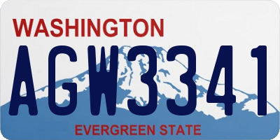 WA license plate AGW3341