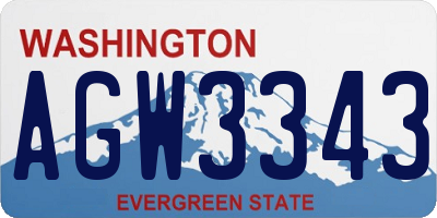 WA license plate AGW3343