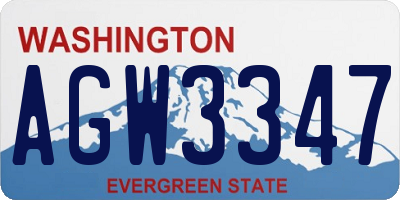 WA license plate AGW3347