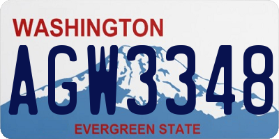 WA license plate AGW3348
