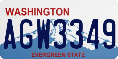 WA license plate AGW3349