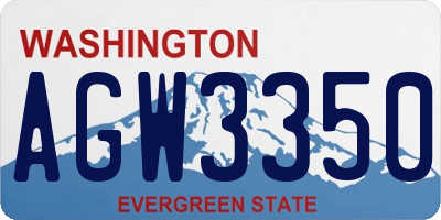 WA license plate AGW3350