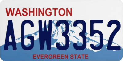 WA license plate AGW3352