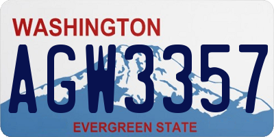 WA license plate AGW3357