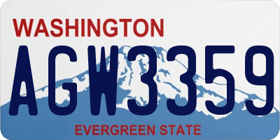 WA license plate AGW3359