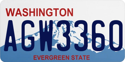 WA license plate AGW3360